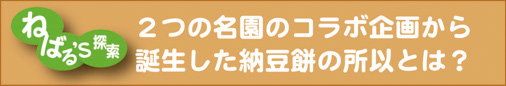 2つの名園のコラボ企画から誕生した納豆餅の所以とは?